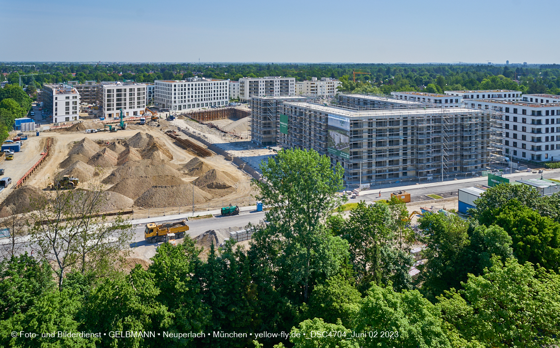 02.06.2023 - aktuelle Fotos von der Baustelle Alexisquartier in Neuperlach in München